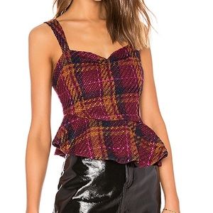 Maria Top Wine Pink Plaid